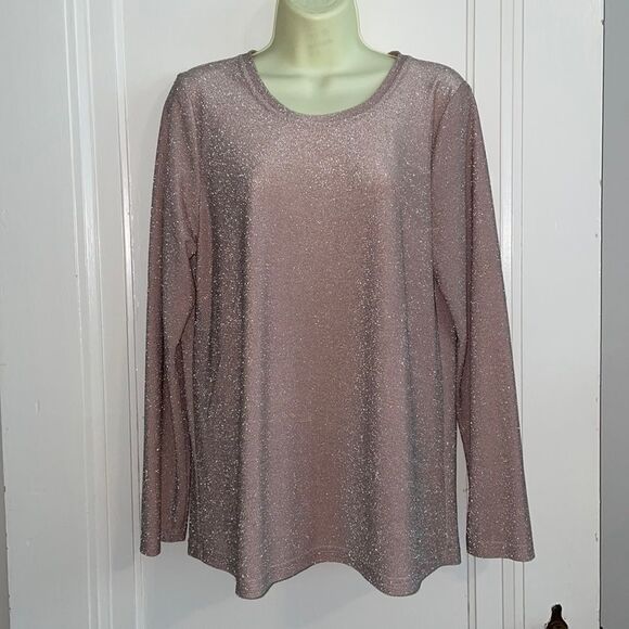 NWT Ivy Jane blush pink sparkly knit top - Picture 1 of 6